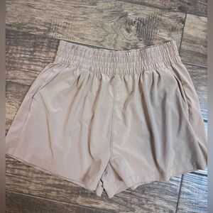 Vuori Women's Tan Elastic Waist Shorts